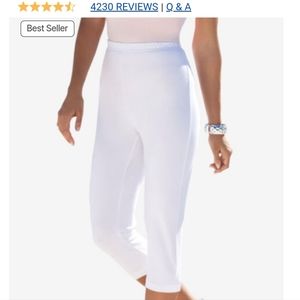 White stretch capris